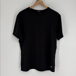 SENE Men's Cloud Crew T-Shirt Black Crewneck Short Sleeve Tee